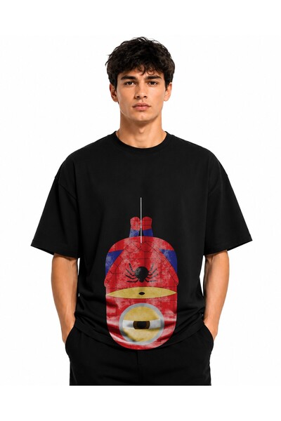 Inscriptie Tricou Unisex Bumbac Premium Casual " Minion - SpiderMan 2 "