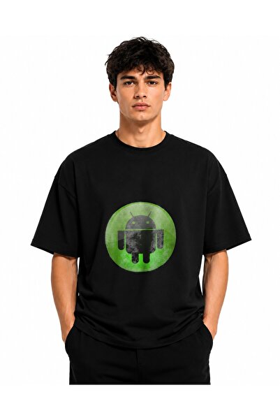 Inscriptie Tricou Unisex Bumbac Premium Casual " Android cerc "