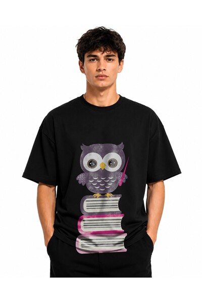 Inscriptie Unisex Βαμβακερό T-Shirt Υψηλής Ποιότητας  "Χαριτωμένη Κουκουβάγια "