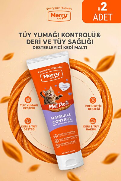 Merry Kedi Malt Macunu Tüy Yumağı Kontrolü Biotin & B5 Vitaminli Malt Paste -...