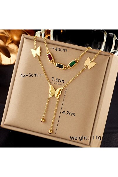 Choice Xl2155-5 1 Set of Multi-Layer Stainless Steel Tassel Pendant Necklaces...