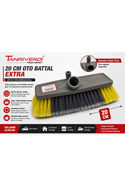 TANRIVERDİ 20 cm Auto Battal Extra Car Wash Brush Cleaning Broom