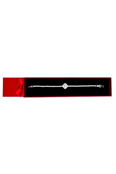 velve Bratara eleganta dama tip Tennis cu pandantiv trifoi si cristale zircon...