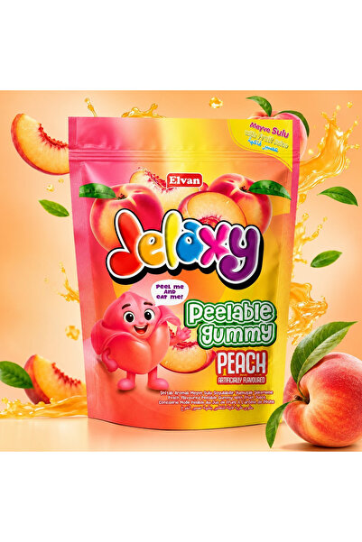 jelaxy Peelable Şeftali Aromalı Soyulabilir Yumuşak Şekerleme 65 Gram 12 Adet (1 Kutu)