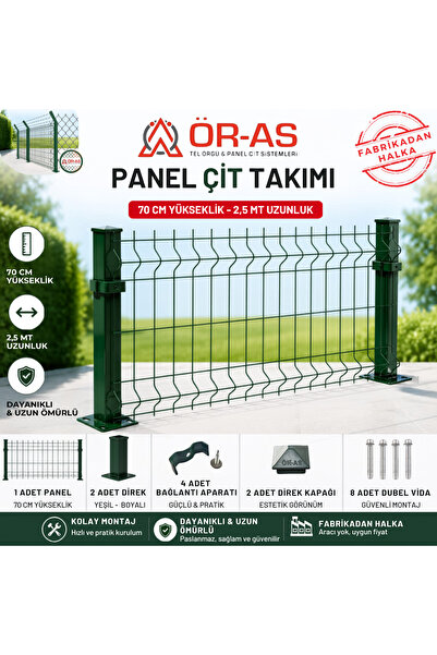 ÖR-AS TEL ÖRGÜ & PANEL ÇİT SİSTEMLERİ Panel Çit Takım -( 70cm Yükseklik - 250...