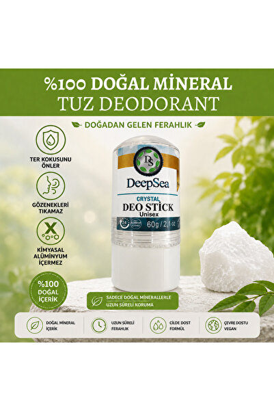 E-DOĞAL MARKET DOĞAL KAYA TUZU Doğal Kristal Tuz İçeren Roll-on Stick 60gr Un...