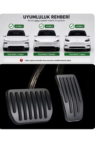 Li Parts Tesla Model Y Juniper, Standart ve Legacy Uyumlu Pedal Seti Siyah