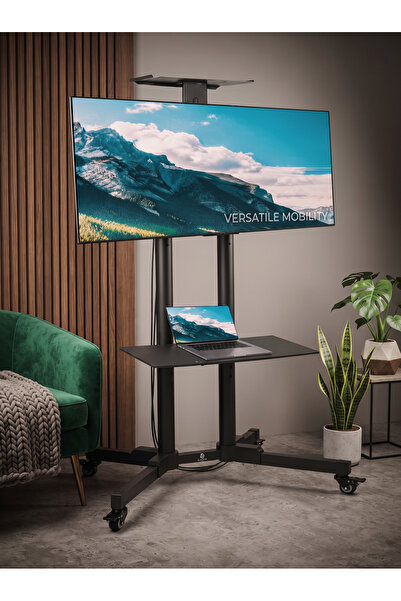 Generic Portable No-Drill TV Stand Cart with Wheels & Height Adjustment for 3...