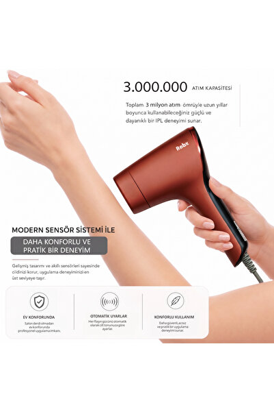 ROBX A05 3 Milyon Atım Akıllı Cilt Tanıma Ultra Seri Atım 3 Başlık IPL Lazer Cihazı