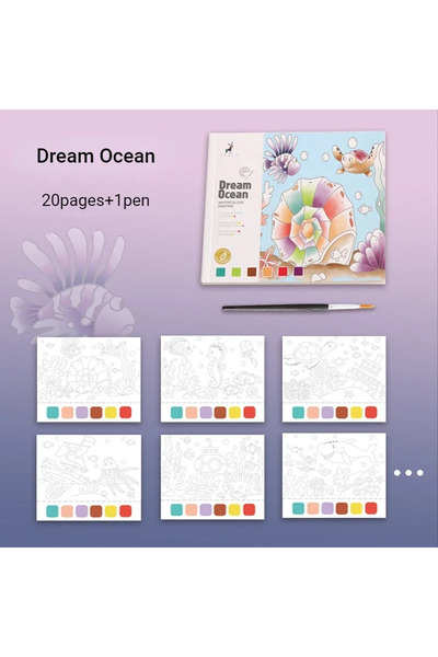 choice2 Dream Ocean 1 20Sheets Creative Watercolor Painting Book for Kids Fai...