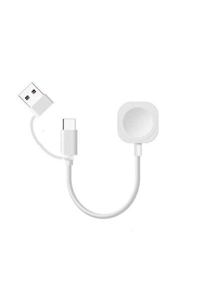 Choice WHITE 10cm Portable Magnetic Wireless Charging Cable USB & TYPE-C Dual...