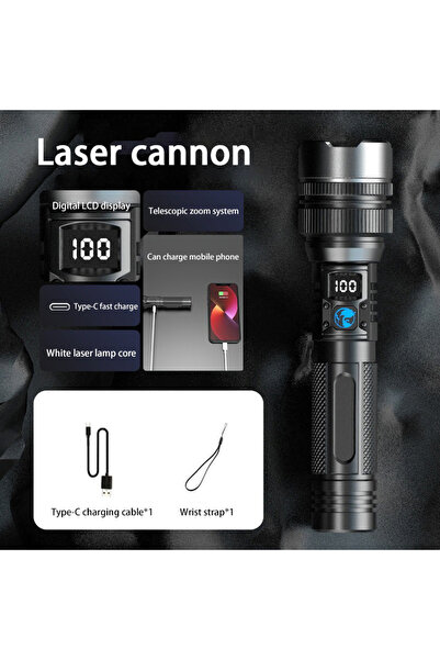 Choice A 1000000LM Super Bright LED Flashlight Rechargeable USB-C Digital Dis...