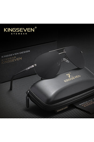 choice2 Gun Gray KINGSEVEN Rimless Frame Polarized UV400 Sunglasses Pilot Alu...