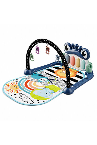 Toysea Baby Piano Gym Mat with Hanging Toys & Music, Soft Tummy Time Playmat ...