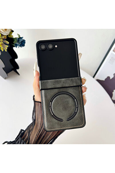 Choice5 Galaxy Z Flip7 Green For Z Flip 8 7 Phone Case PU Leather Magnetic Wi...