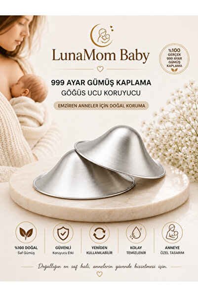 lunamom baby gümüş kaplama göğüs koruyucu kapak