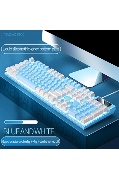 Choice Blue and White Pairs YINDIAO Keyboard Gaming Wired Laptop Desktops PC ...