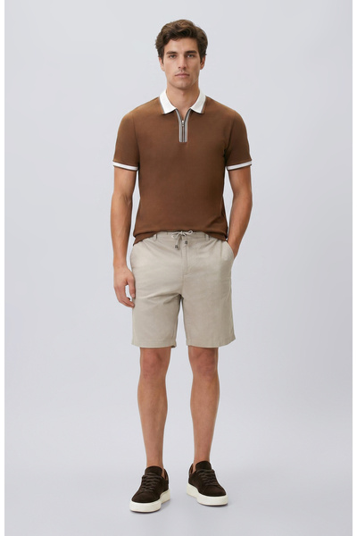 Network Slim Fit Vizon Keten Karışımlı Dokuma Şort