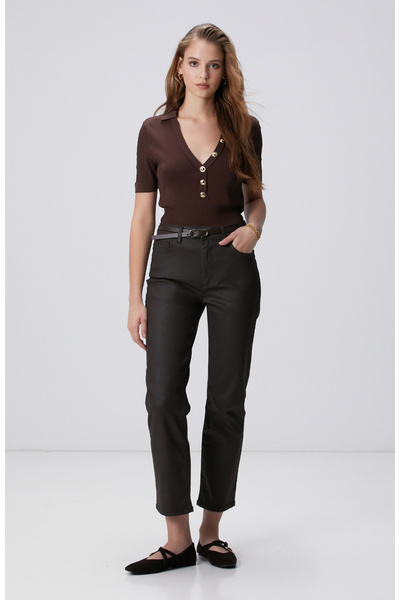 Network Koyu Kahverengi Denim Pantolon