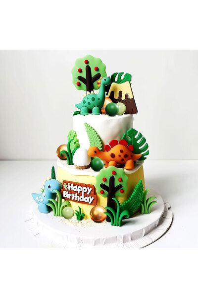 Choice green LaVenty Luxury Little Dinosaur Cake Decorations Dinosaur Cupcake...