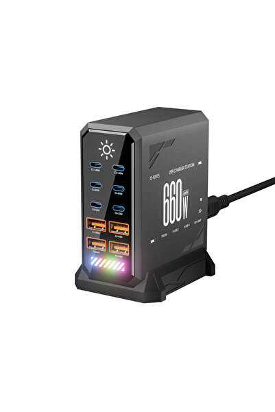 Choice AU Plug Black 660W GaN USB C Charger Station 10 Port Fast Charger Type...