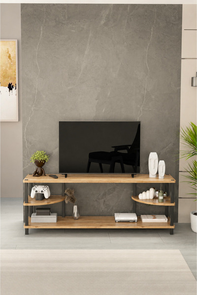 Remaks Neoline 120 cm Tv Ünitesi | Modern Tv Sehpası | - Meşe