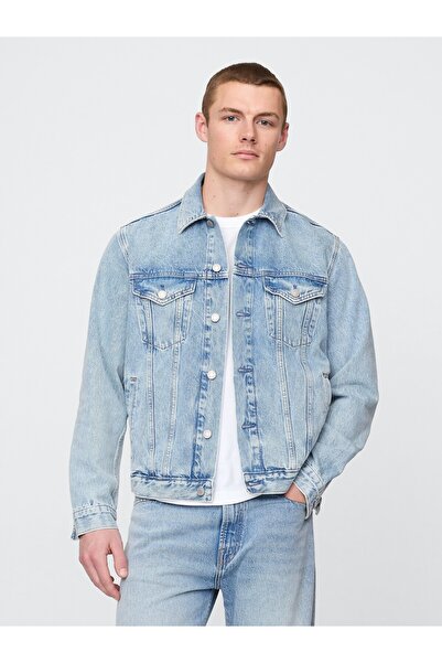GAP Erkek Açık Mavi Classic Icon Denim Ceket