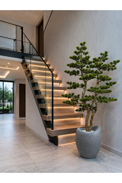 Genel Markalar SOLİS HOME Premium Dekoratif Fiberglas Saksı 45 cm Beton Görün...