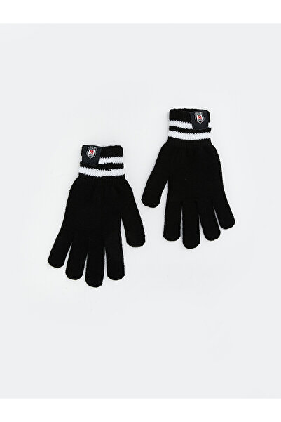 LC Waikiki Nevavm Farkıyla Lcw Accessories Black Knitwear Printed Boys' Gloves