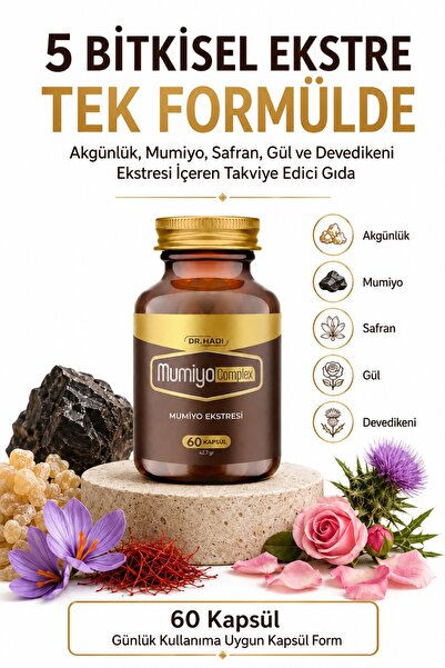 DR HADI MumiyoComplex 60 kapsül – Akgünlük, Mumiyo, Safran, Gül ve Devedikeni...
