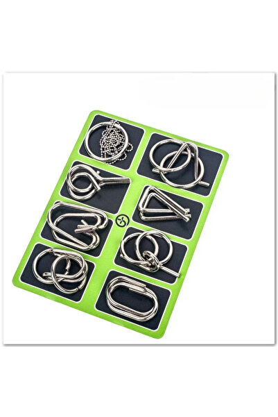 Choice green 8Pcs/Set Metal Montessori Puzzle Wire Mind Brain Teaser Puzzles ...