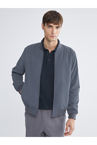 LC Waikiki Lcwaikiki Classic Gray College Collar Men's Bomber Jacket