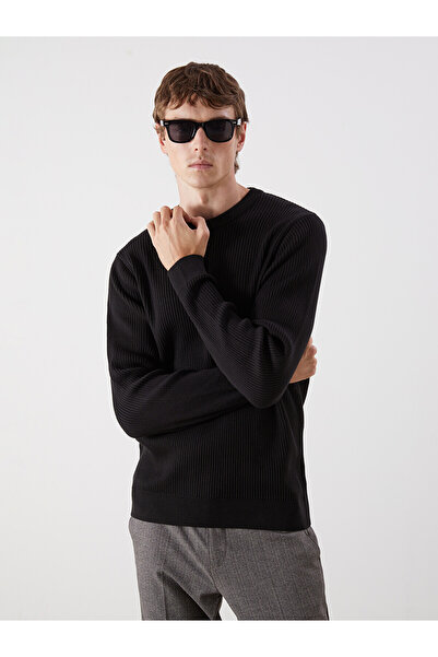 LC Waikiki Southblue black crew neck men's knit sweater