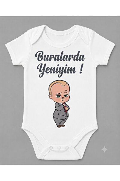 EYDUBABY بدلة أطفال مطبوع عليها عبارة "I'm New Here" من باترون بيبي، بدلة أطف...