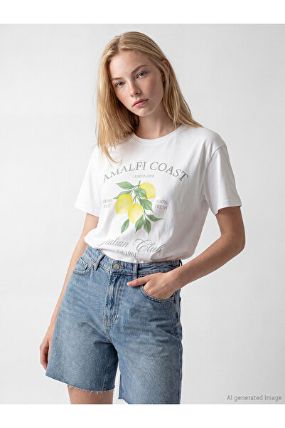 LC Waikiki Original Printed 100% Cotton Women's T-Shirt
