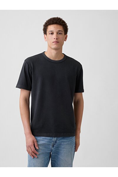 GAP Erkek Siyah Heavyweight Relaxed T-Shirt