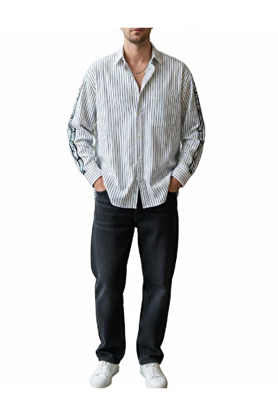 Evendi Camasa Oversize, alb/gri inchis