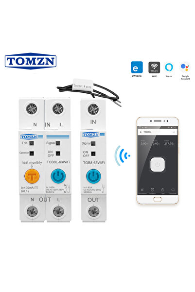 Choice قاطع دائرة كهربائية ذكي 1P 63A من TOMZN مع عداد طاقة ومراقبة استهلاك ا...