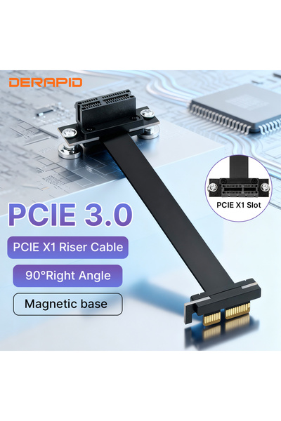 Choice كابل تمديد PCIE 3.0 PCIE X1 بطول 0.1 متر بزاوية قائمة 90 درجة بسرعة 8 ...