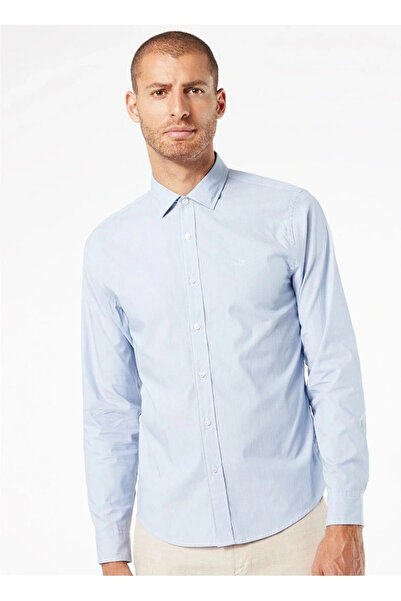 Dockers Erkek Slim Fit Gömlek Yaka Uzun Kollu Düz Poplin Dokuma Gömlek 25Y288...