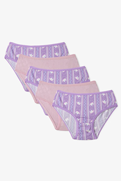 Penti Kız Çocuk Pembe Sleepycorn Unicorn Desenli 5'li Slip Külot