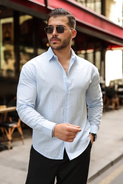 oniks store Men's Fresh Linen Shirt