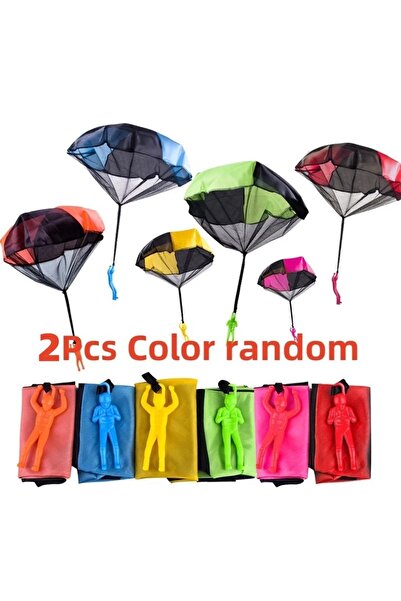 Choice 2pcs random Children's Hand Throwing Parachute Toy Tangle Outdoor Flyi...