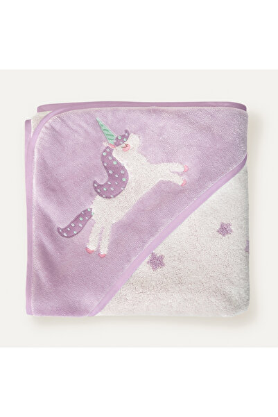 Casadora Baby %100 Organik Pamuk Jakarlı Nakışlı Velur Kundak Havlu - 80x80cm