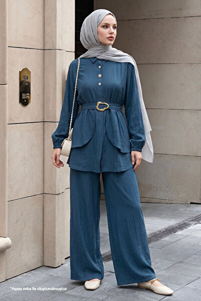 InStyle Stoned Buttoned Indigo Double Suit