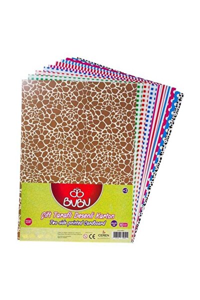 Ceren Kırtasiye Bubu Double Sided Patterned Background Cardboard 50X70 10 Pack