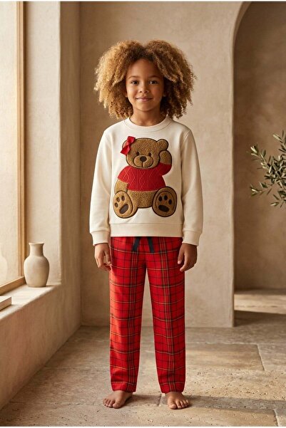 Katia&Bony Girl's Teddy Pants Pajama Bottoms Red