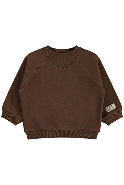 Civil Baby Keep Smiling Label Basic 6-18 Months Sweatshirt - Brown