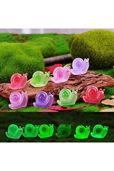 Choice 10PCS color random 10 Pcs Glow-in-the-dark Snail Resin Desktop Decorat...
