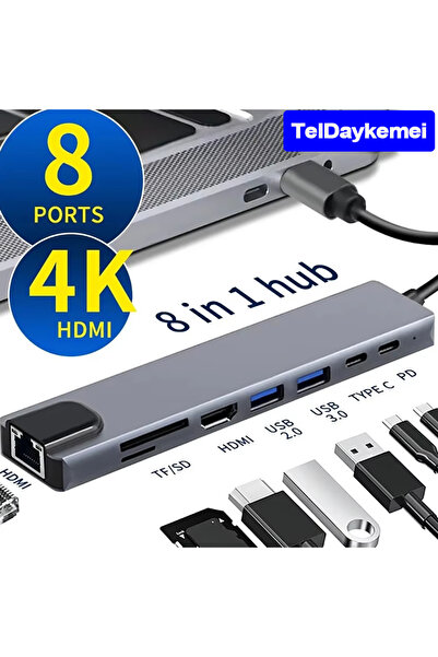 Choice 8in1 Type C HUB Splitter Thunderbolt 3 Docking Station Laptop Adapter ...